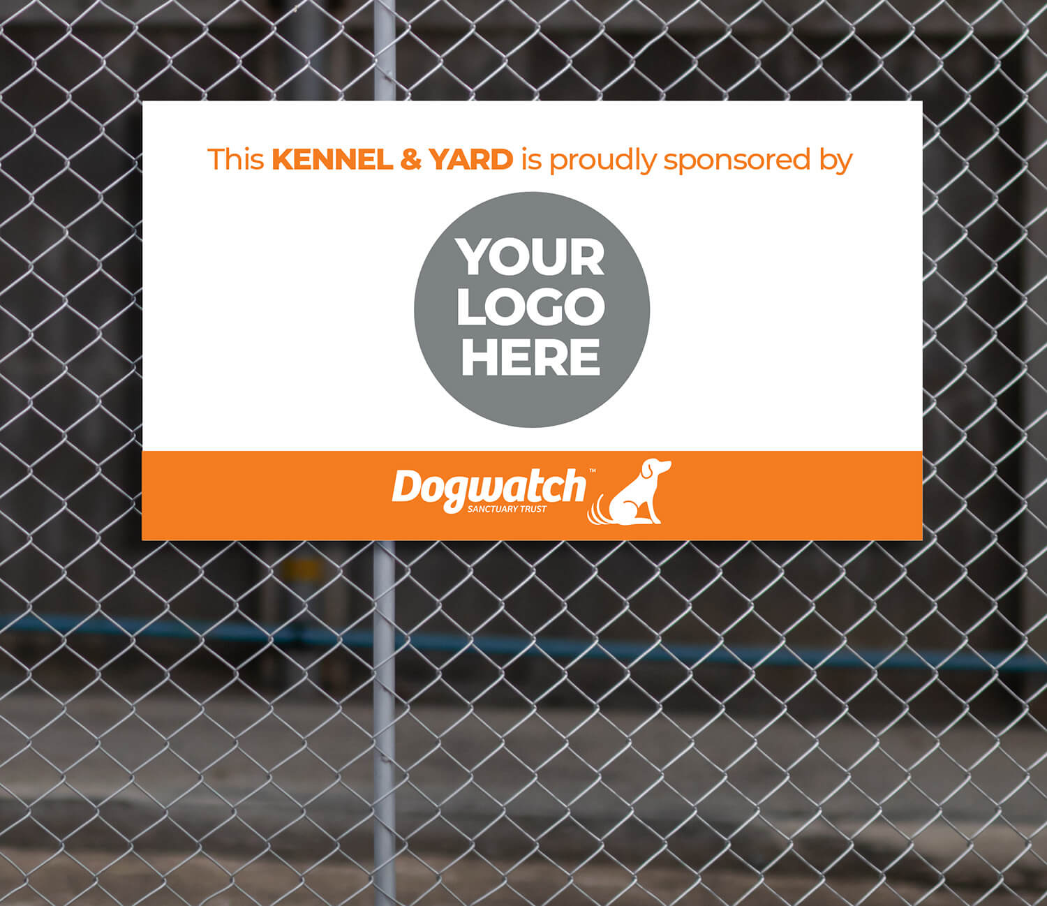 Kennel and yard sponsorship sign